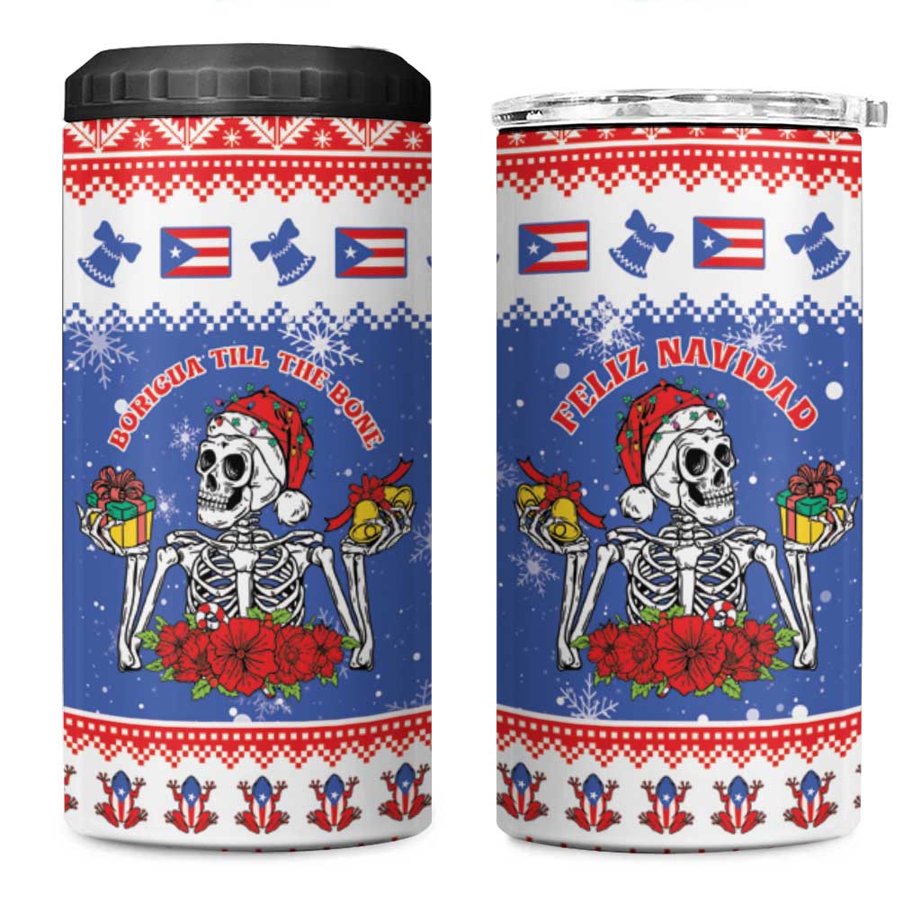 Puerto Rico Christmas 4 in 1 Can Cooler Tumbler Boricua Till The Bone - Wonder Print Shop