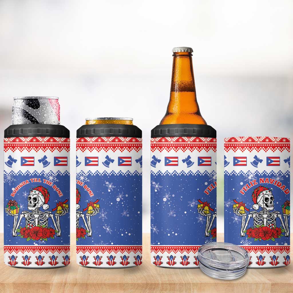 Puerto Rico Christmas 4 in 1 Can Cooler Tumbler Boricua Till The Bone - Wonder Print Shop