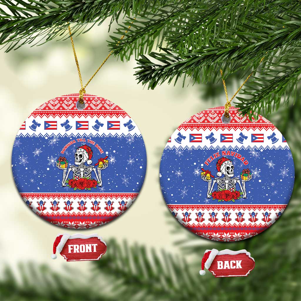 Puerto Rico Christmas Ceramic Ornament Boricua Till The Bone - Wonder Print Shop