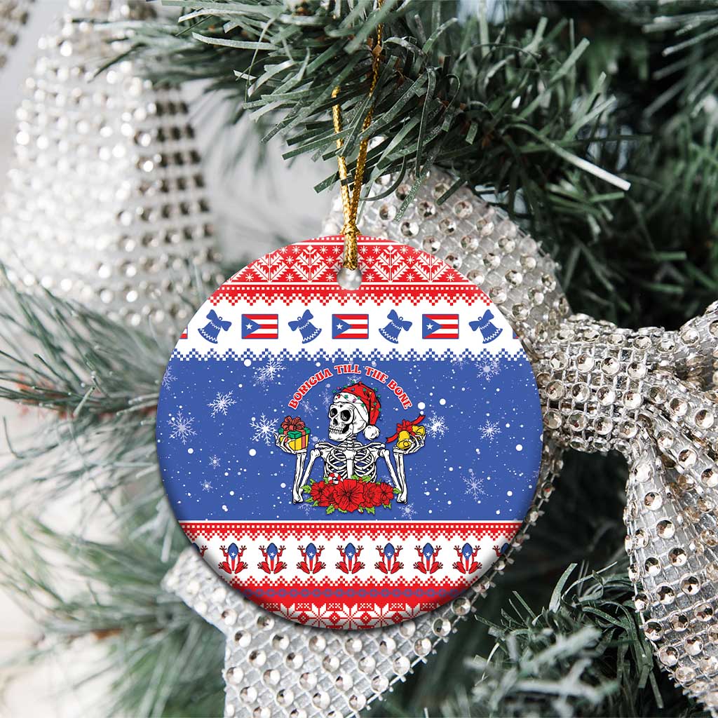 Puerto Rico Christmas Ceramic Ornament Boricua Till The Bone - Wonder Print Shop