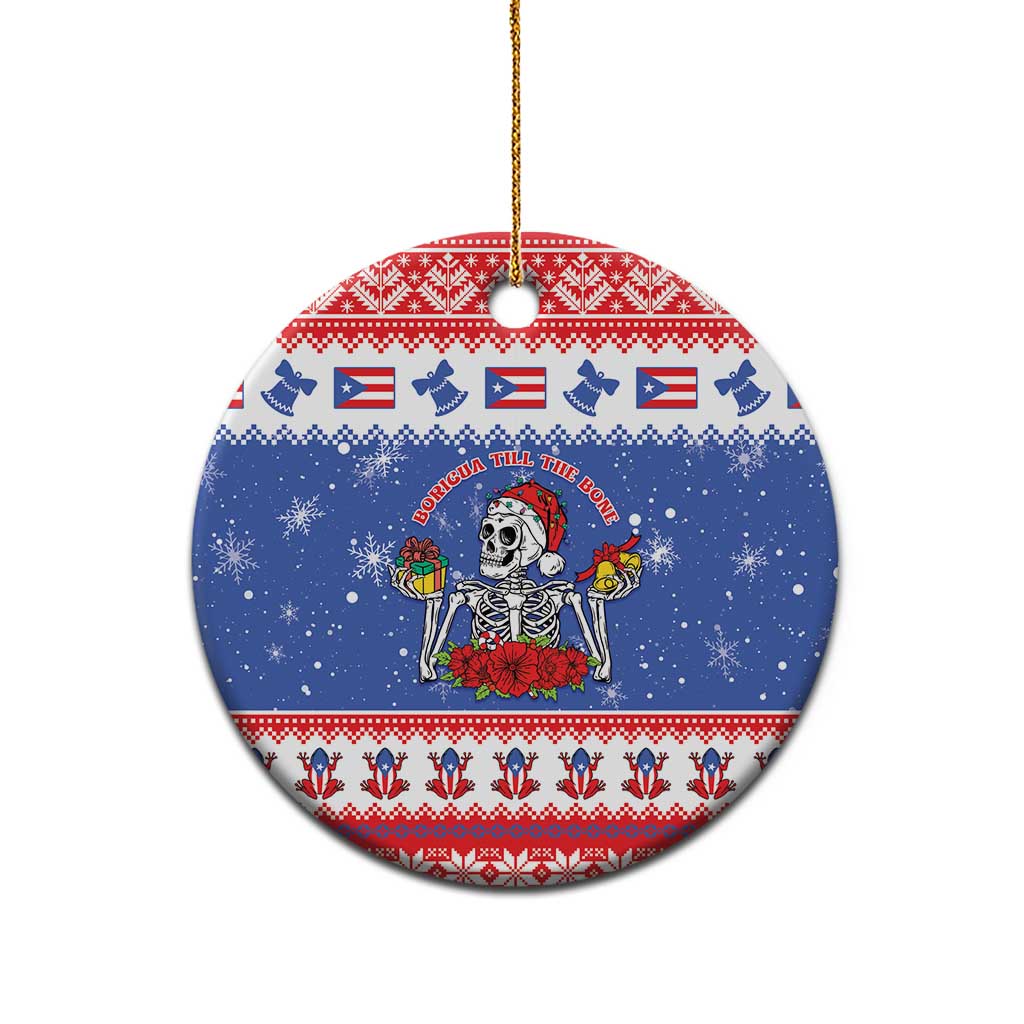 Puerto Rico Christmas Ceramic Ornament Boricua Till The Bone - Wonder Print Shop