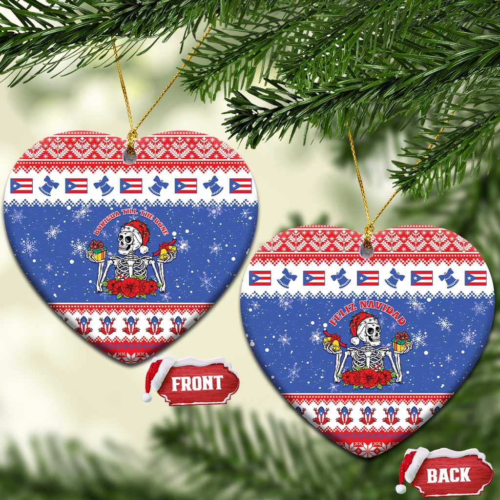 Puerto Rico Christmas Ceramic Ornament Boricua Till The Bone - Wonder Print Shop