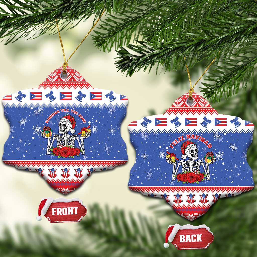 Puerto Rico Christmas Ceramic Ornament Boricua Till The Bone - Wonder Print Shop