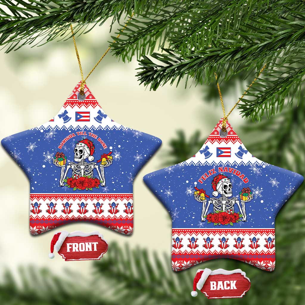Puerto Rico Christmas Ceramic Ornament Boricua Till The Bone - Wonder Print Shop