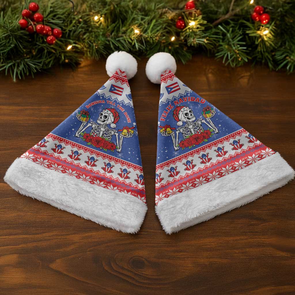 Puerto Rico Christmas Santa Hat Boricua Till The Bone - Wonder Print Shop
