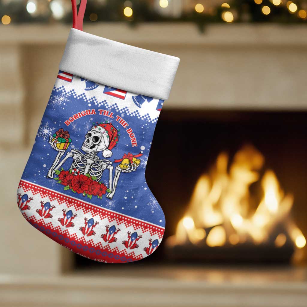Puerto Rico Christmas Stocking Boricua Till The Bone - Wonder Print Shop
