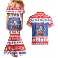 Puerto Rico Christmas Couples Matching Mermaid Dress and Hawaiian Shirt Boricua Till The Bone - Wonder Print Shop