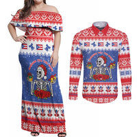 Puerto Rico Christmas Couples Matching Off Shoulder Maxi Dress and Long Sleeve Button Shirt Boricua Till The Bone - Wonder Print Shop