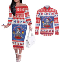 Puerto Rico Christmas Couples Matching Off The Shoulder Long Sleeve Dress and Long Sleeve Button Shirt Boricua Till The Bone - Wonder Print Shop