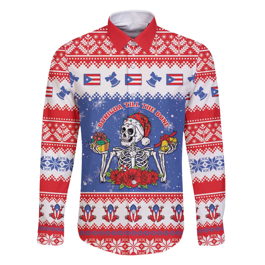 Puerto Rico Christmas Family Matching Long Sleeve Bodycon Dress and Hawaiian Shirt Boricua Till The Bone - Wonder Print Shop