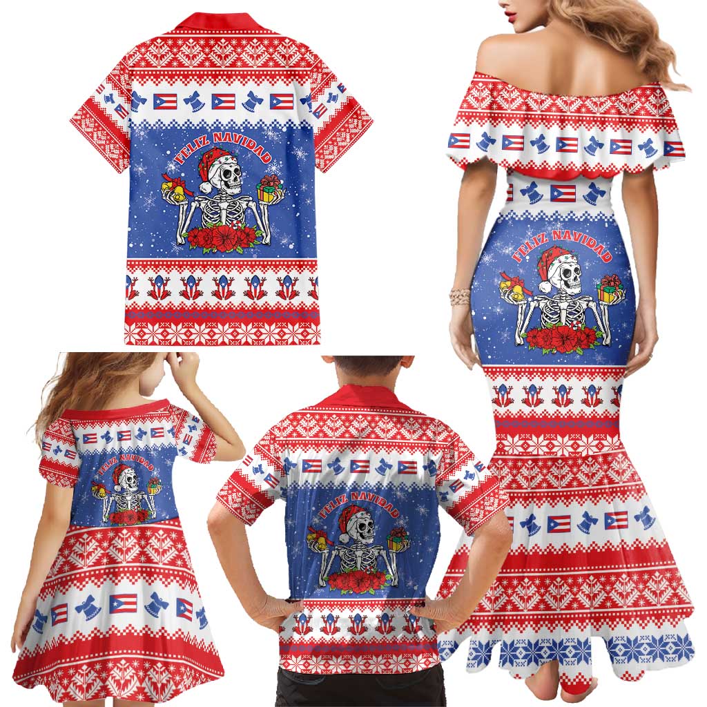 Puerto Rico Christmas Family Matching Mermaid Dress and Hawaiian Shirt Boricua Till The Bone - Wonder Print Shop