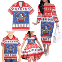 Puerto Rico Christmas Family Matching Off The Shoulder Long Sleeve Dress and Hawaiian Shirt Boricua Till The Bone - Wonder Print Shop