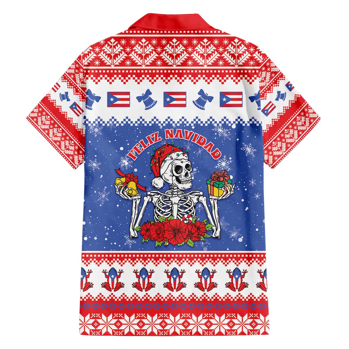 Puerto Rico Christmas Family Matching Off The Shoulder Long Sleeve Dress and Hawaiian Shirt Boricua Till The Bone - Wonder Print Shop