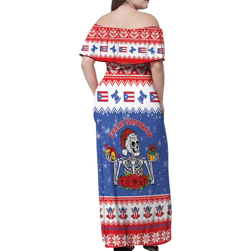 Puerto Rico Christmas Family Matching Off Shoulder Maxi Dress and Hawaiian Shirt Boricua Till The Bone - Wonder Print Shop