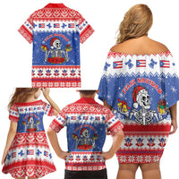 Puerto Rico Christmas Family Matching Off Shoulder Short Dress and Hawaiian Shirt Boricua Till The Bone - Wonder Print Shop