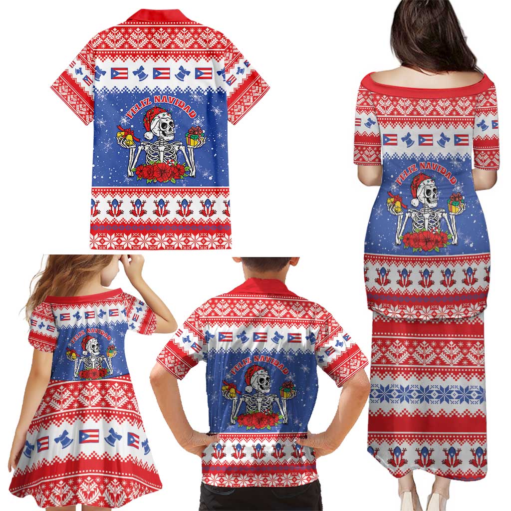 Puerto Rico Christmas Family Matching Puletasi and Hawaiian Shirt Boricua Till The Bone - Wonder Print Shop