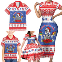 Puerto Rico Christmas Family Matching Short Sleeve Bodycon Dress and Hawaiian Shirt Boricua Till The Bone - Wonder Print Shop