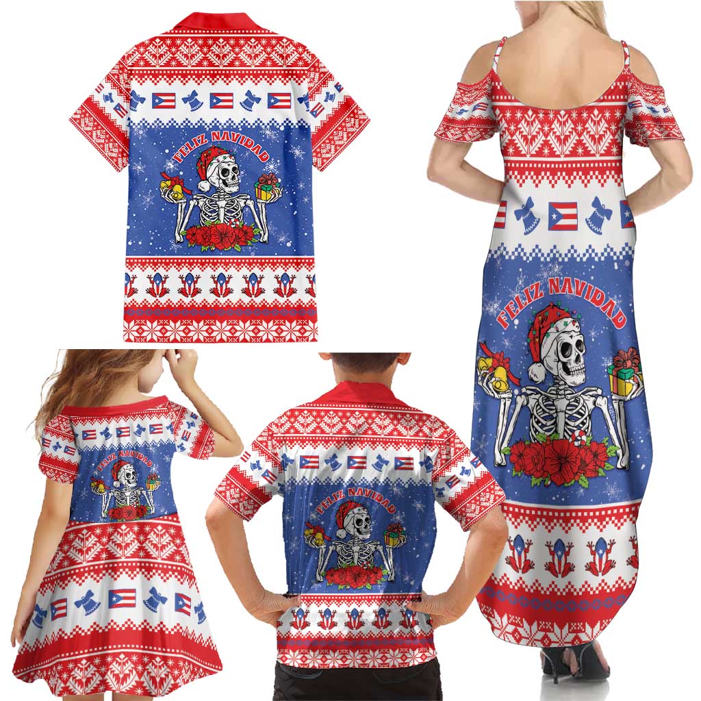 Puerto Rico Christmas Family Matching Summer Maxi Dress and Hawaiian Shirt Boricua Till The Bone - Wonder Print Shop