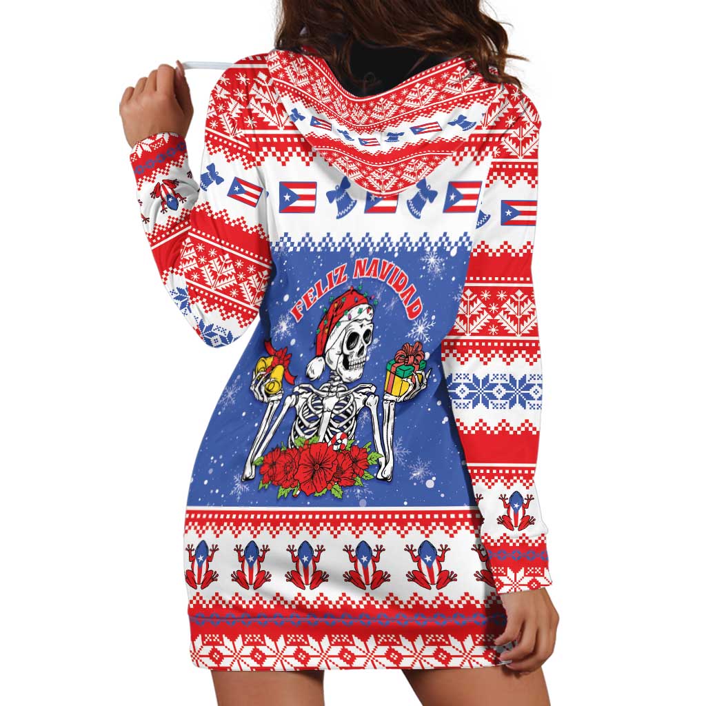 Puerto Rico Christmas Hoodie Dress Boricua Till The Bone - Wonder Print Shop