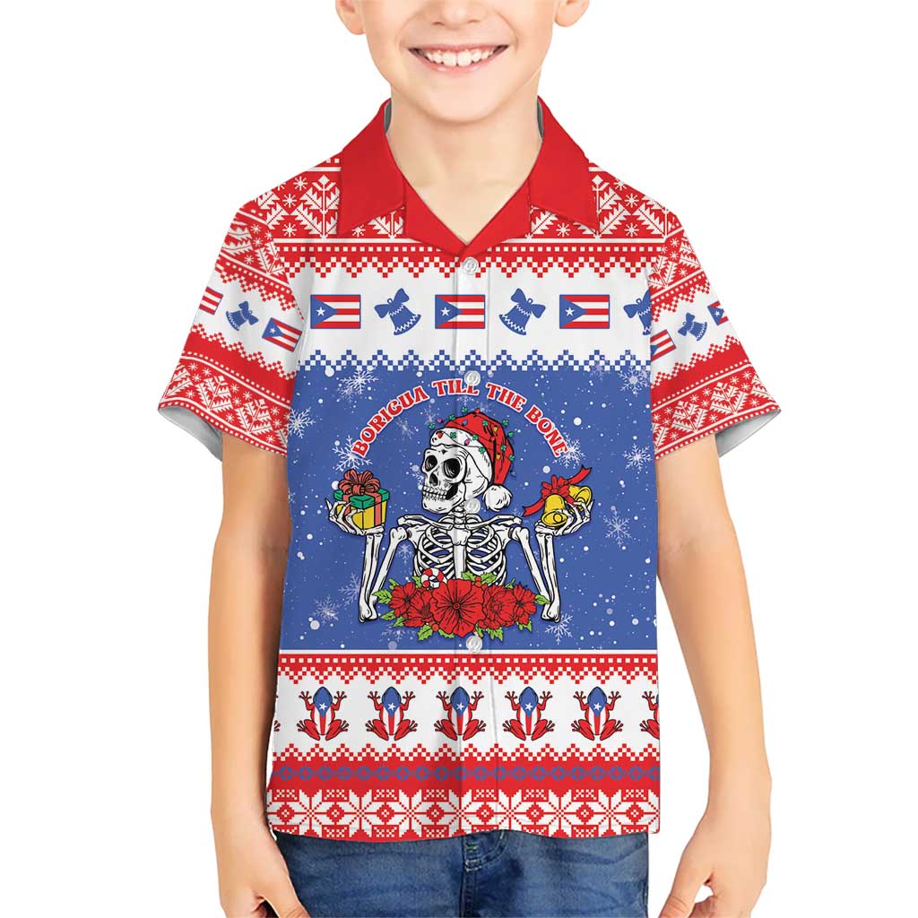 Puerto Rico Christmas Kid Hawaiian Shirt Boricua Till The Bone - Wonder Print Shop