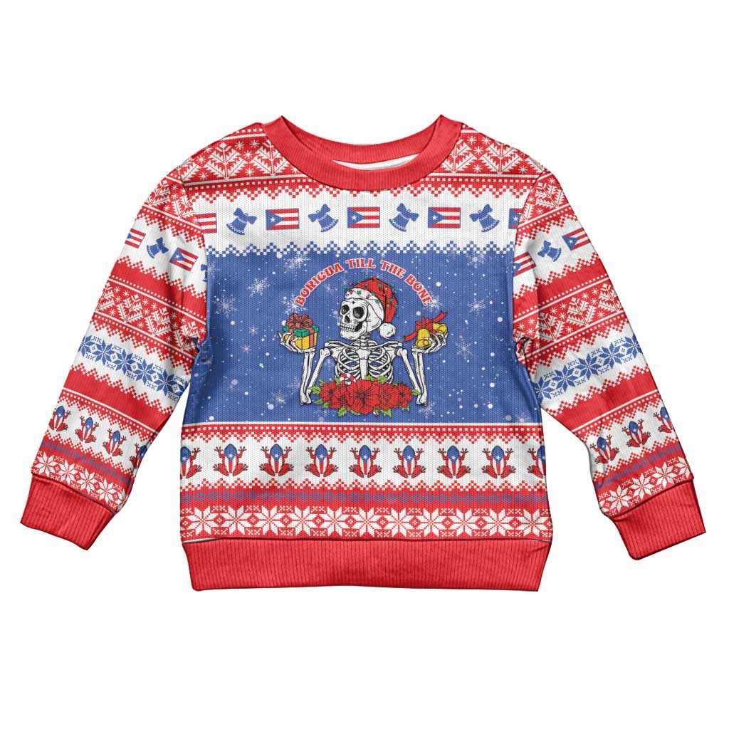 Puerto Rico Christmas Kid Ugly Christmas Sweater Boricua Till The Bone - Wonder Print Shop