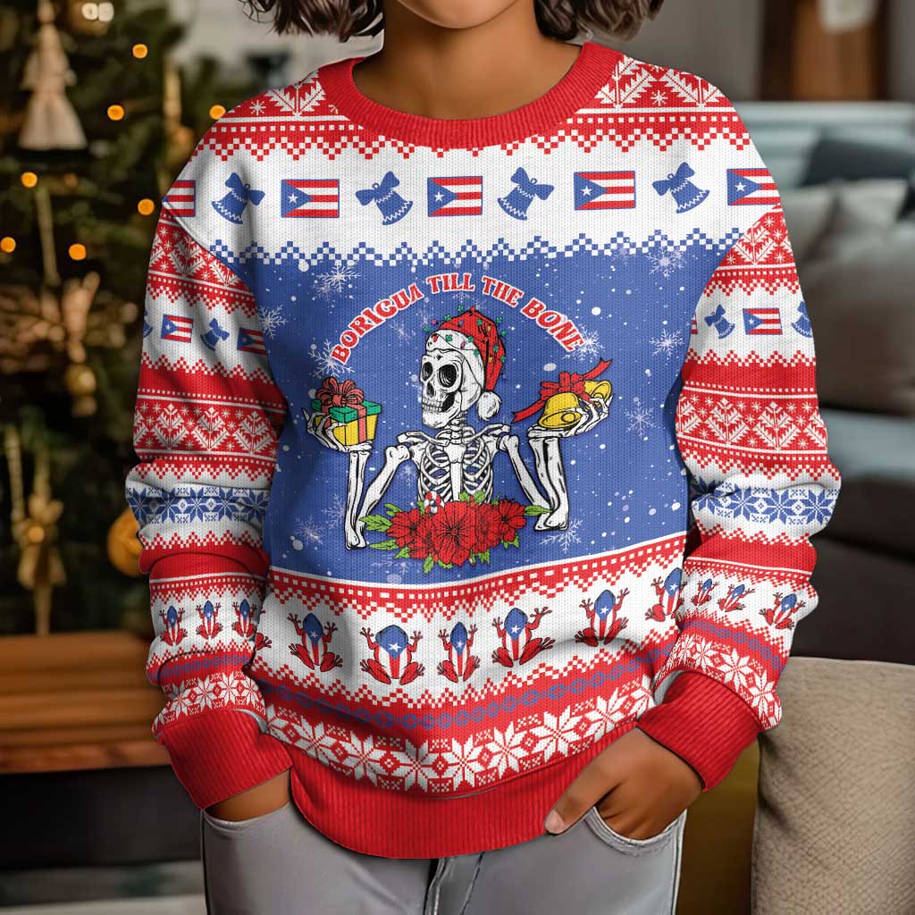 Puerto Rico Christmas Kid Ugly Christmas Sweater Boricua Till The Bone - Wonder Print Shop