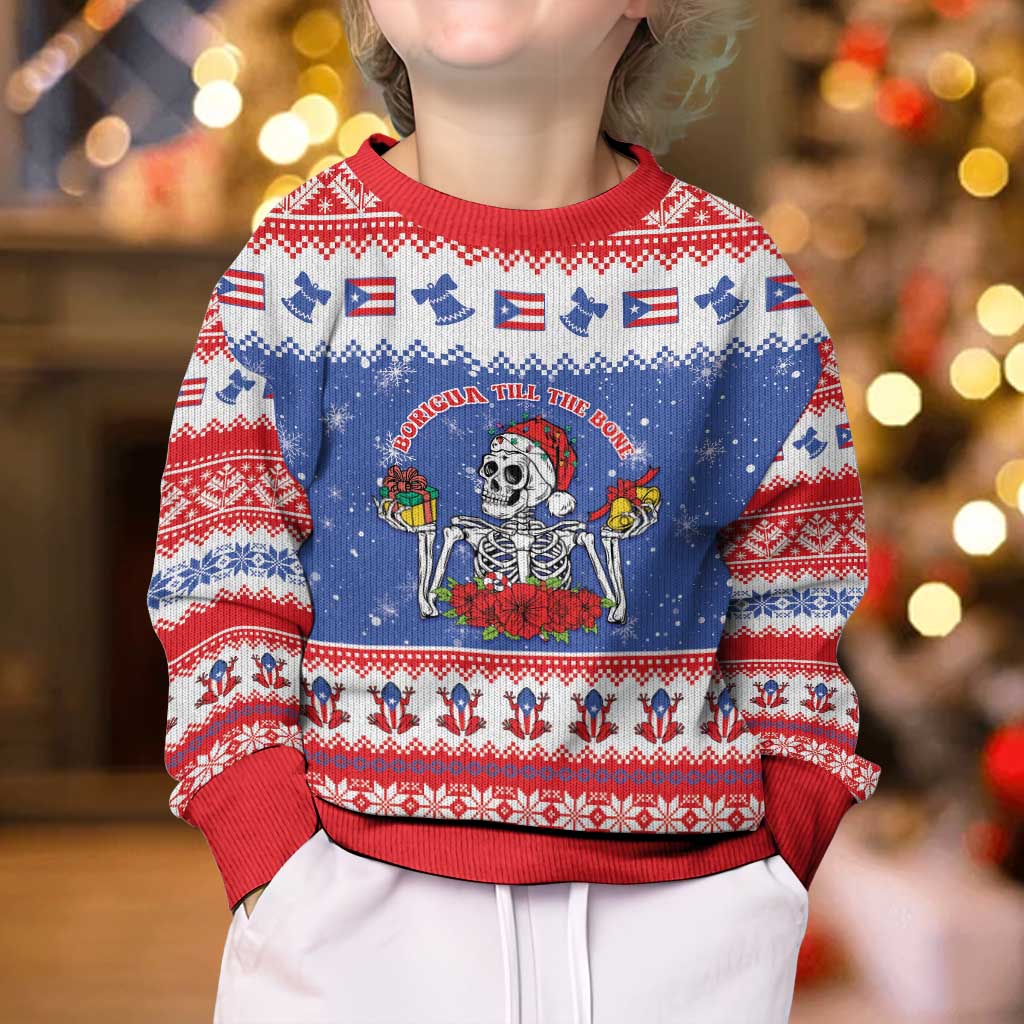 Puerto Rico Christmas Kid Ugly Christmas Sweater Boricua Till The Bone - Wonder Print Shop