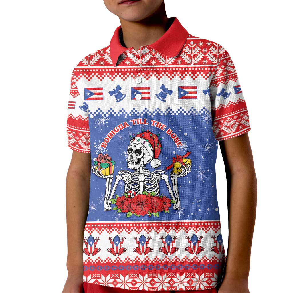 Puerto Rico Christmas Kid Polo Shirt Boricua Till The Bone - Wonder Print Shop
