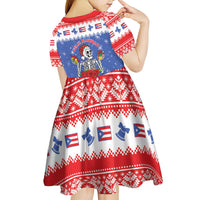 Puerto Rico Christmas Kid Short Sleeve Dress Boricua Till The Bone - Wonder Print Shop