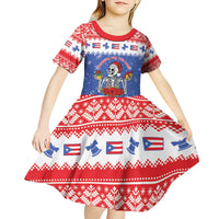 Puerto Rico Christmas Kid Short Sleeve Dress Boricua Till The Bone - Wonder Print Shop