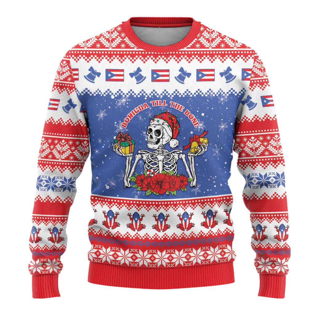 Puerto Rico Christmas Ugly Christmas Sweater Boricua Till The Bone - Wonder Print Shop