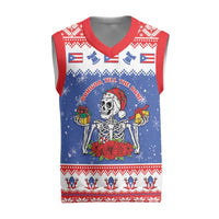 Puerto Rico Christmas Knitted V-Neck Vest Boricua Till The Bone - Wonder Print Shop