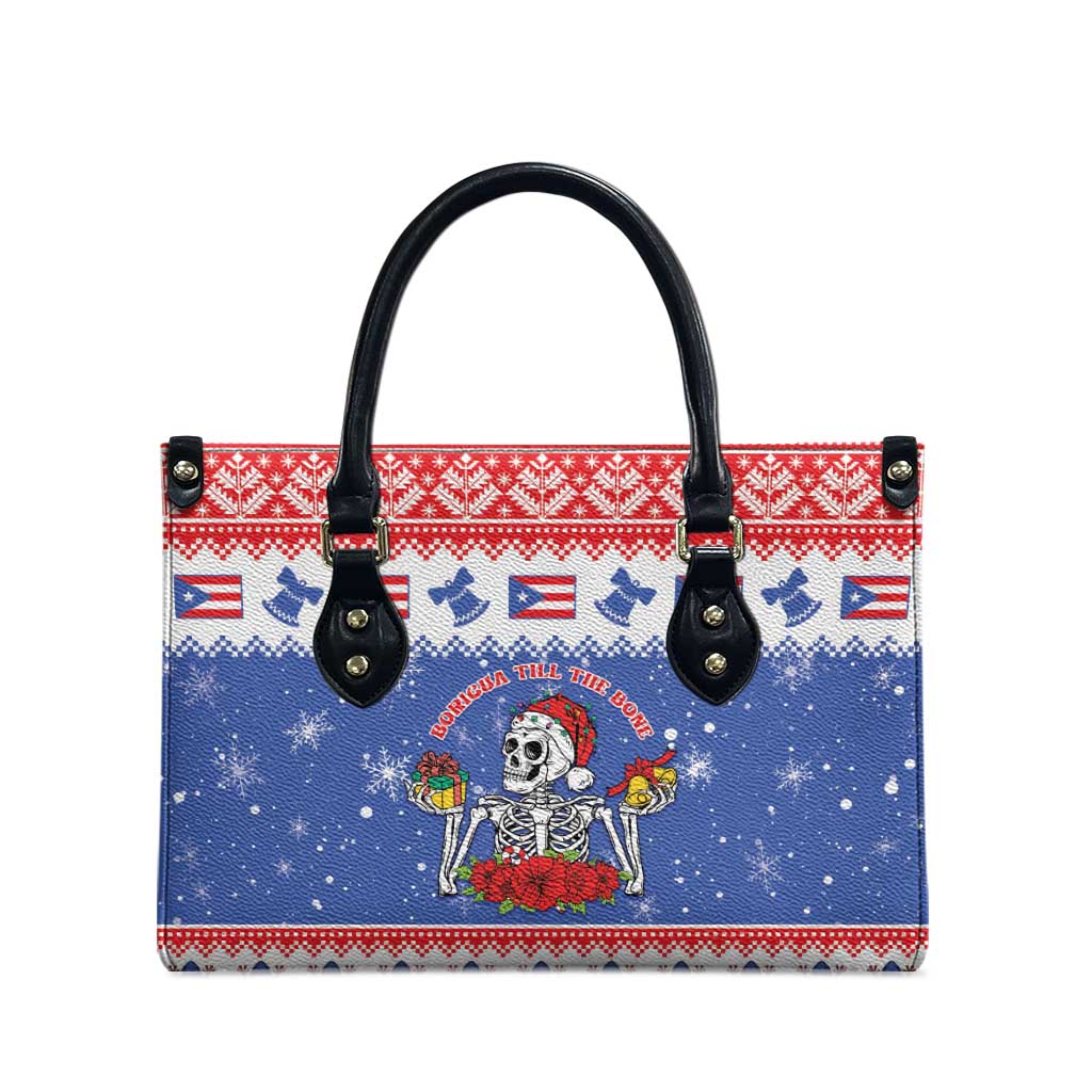 Puerto Rico Christmas Leather Bag Boricua Till The Bone - Wonder Print Shop