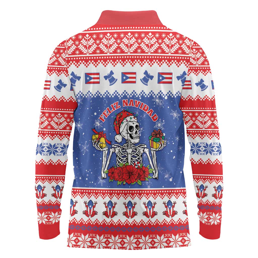 Puerto Rico Christmas Long Sleeve Polo Shirt Boricua Till The Bone - Wonder Print Shop
