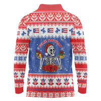 Puerto Rico Christmas Long Sleeve Polo Shirt Boricua Till The Bone - Wonder Print Shop