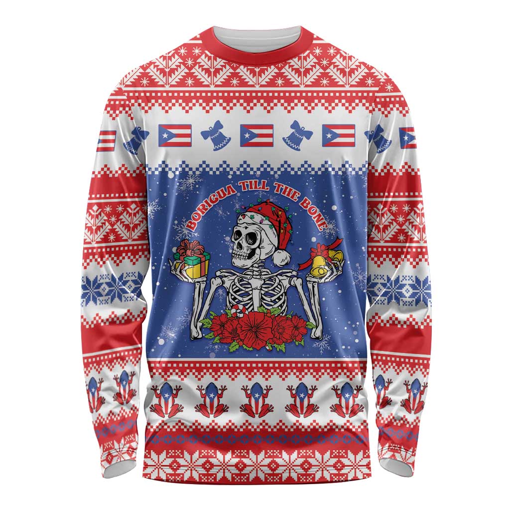 Puerto Rico Christmas Long Sleeve Shirt Boricua Till The Bone - Wonder Print Shop