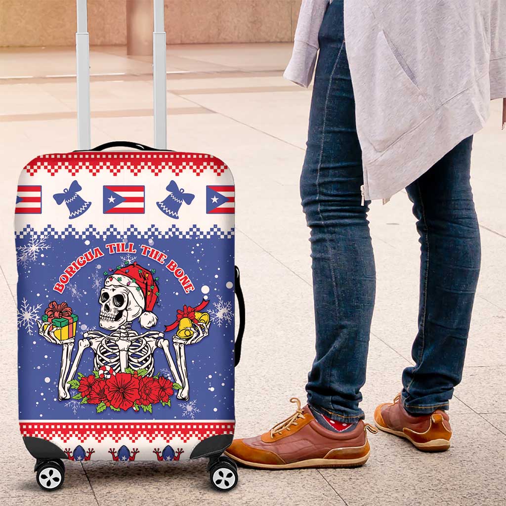 Puerto Rico Christmas Luggage Cover Boricua Till The Bone - Wonder Print Shop