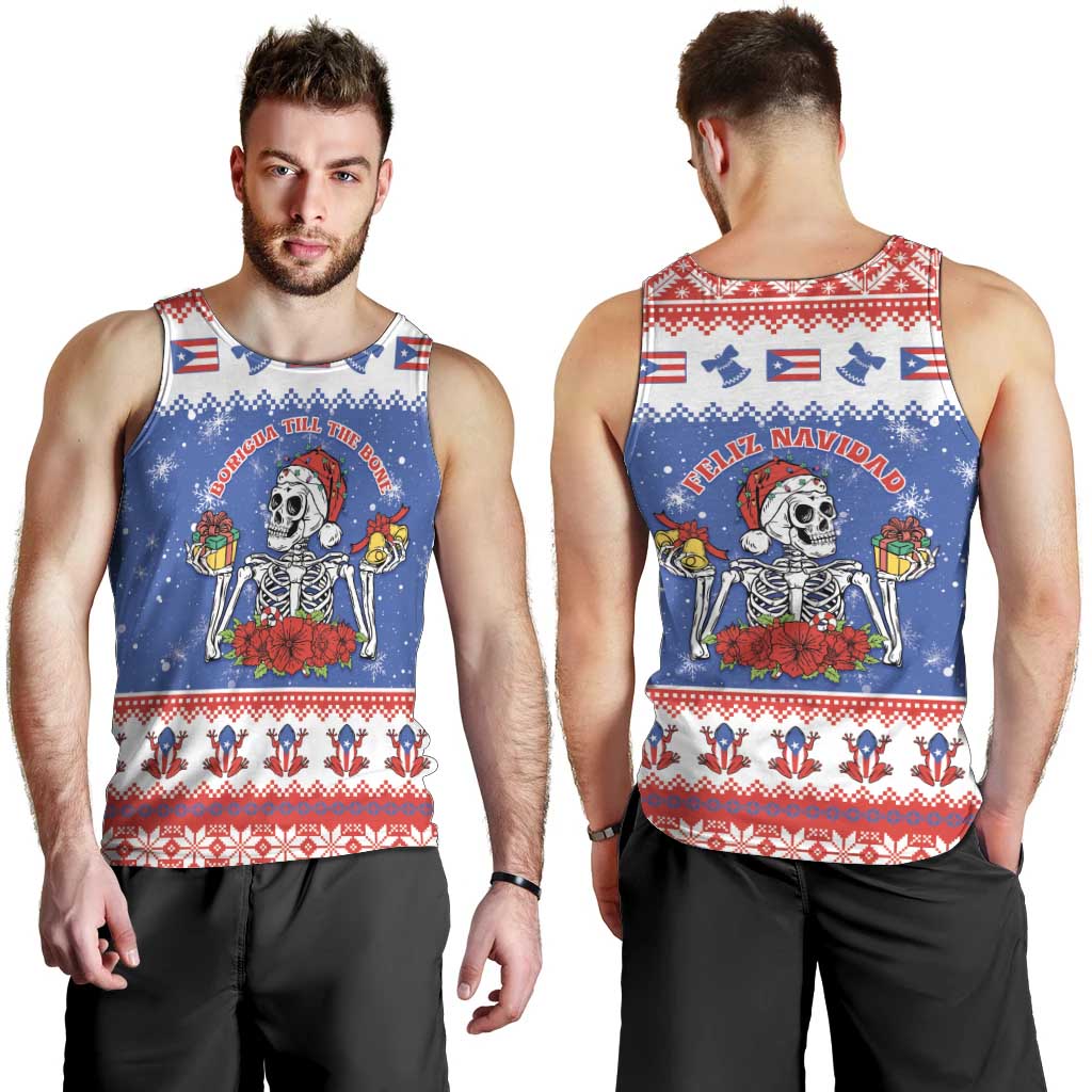 Puerto Rico Christmas Men Tank Top Boricua Till The Bone - Wonder Print Shop