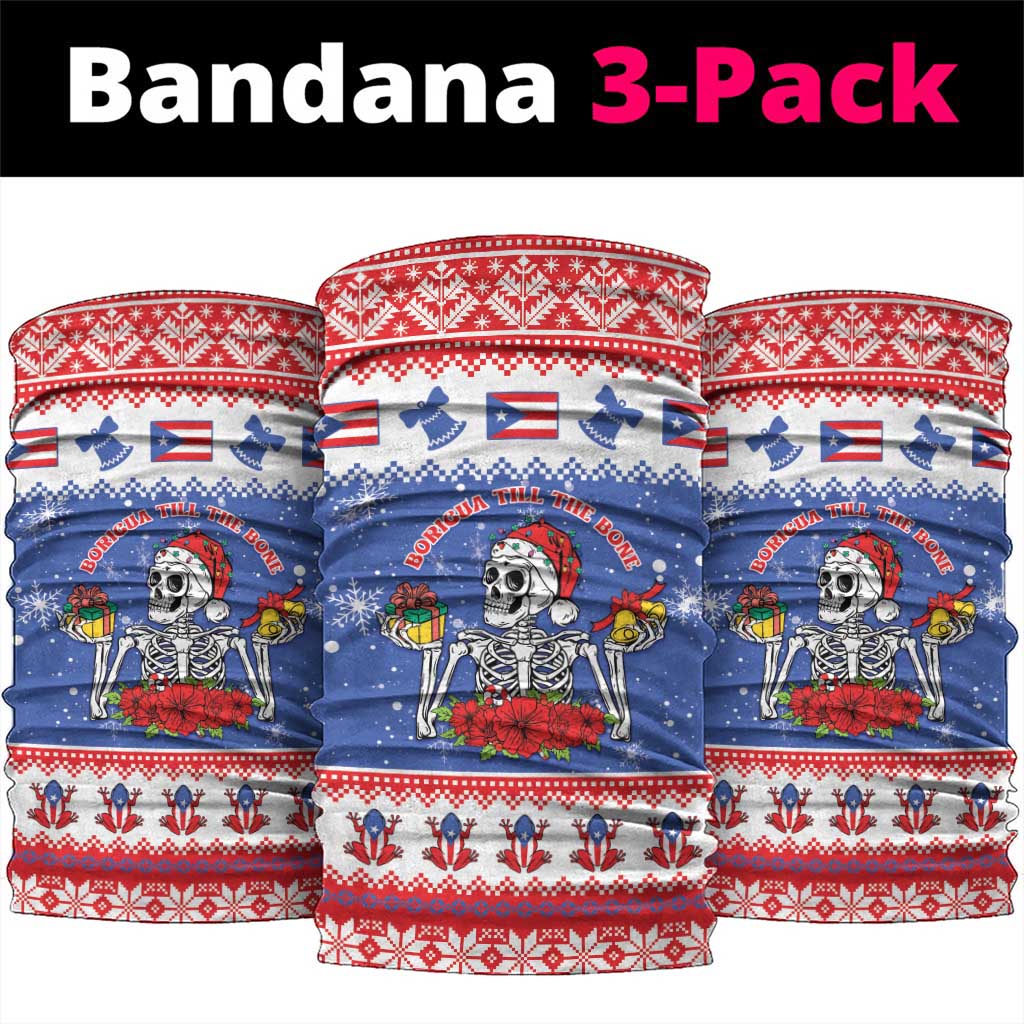 Puerto Rico Christmas Neck Gaiter Boricua Till The Bone - Wonder Print Shop