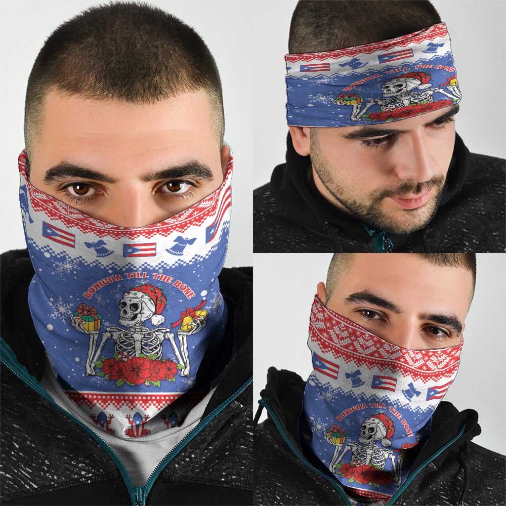 Puerto Rico Christmas Neck Gaiter Boricua Till The Bone - Wonder Print Shop