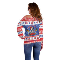 Puerto Rico Christmas Off Shoulder Sweater Boricua Till The Bone - Wonder Print Shop
