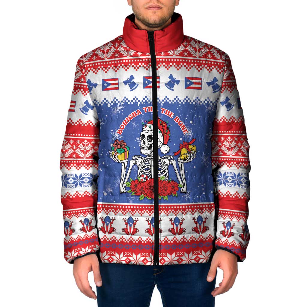 Puerto Rico Christmas Padded Jacket Boricua Till The Bone - Wonder Print Shop