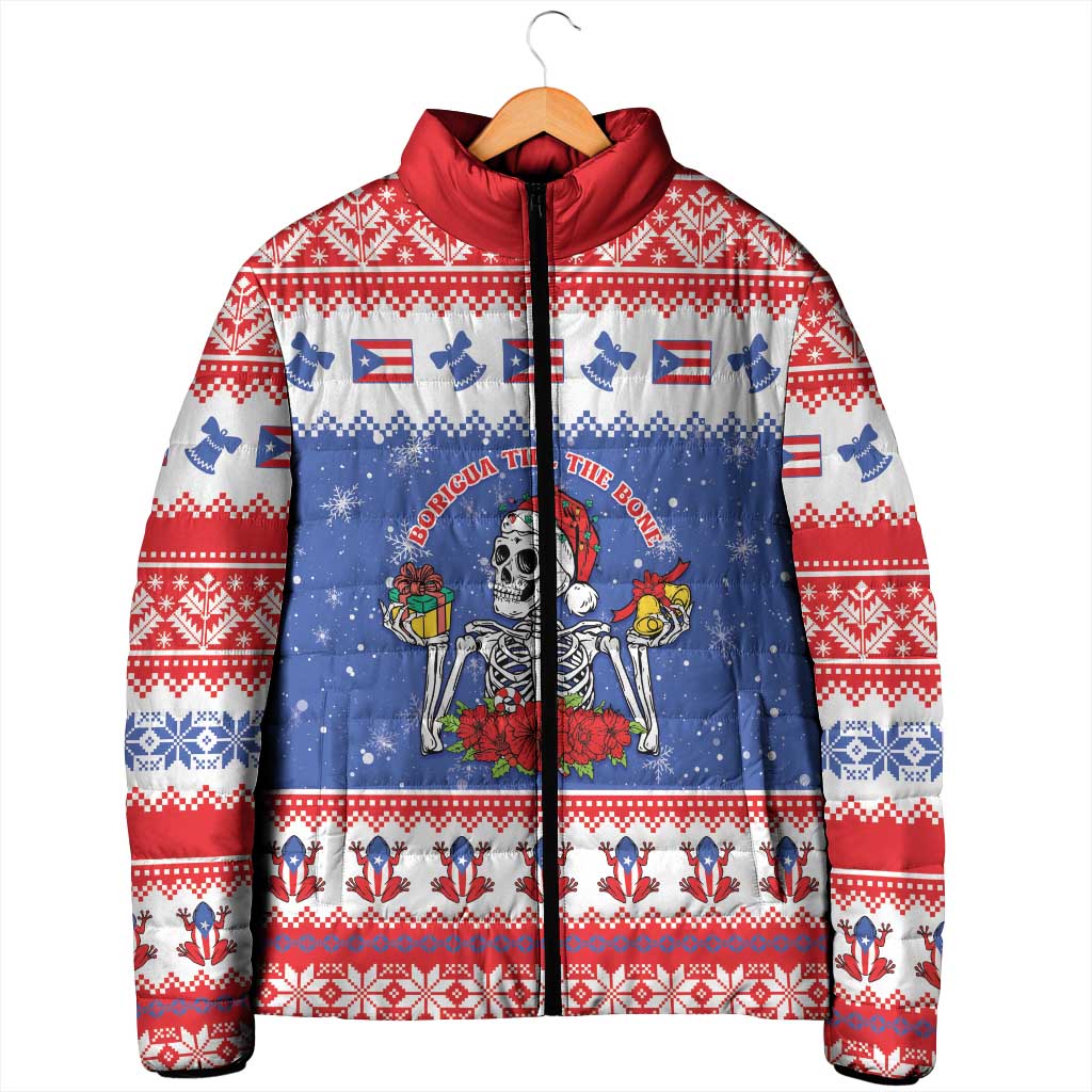 Puerto Rico Christmas Padded Jacket Boricua Till The Bone - Wonder Print Shop