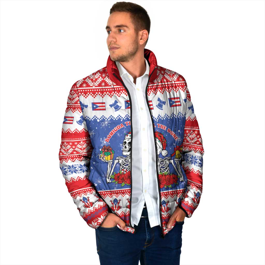 Puerto Rico Christmas Padded Jacket Boricua Till The Bone - Wonder Print Shop