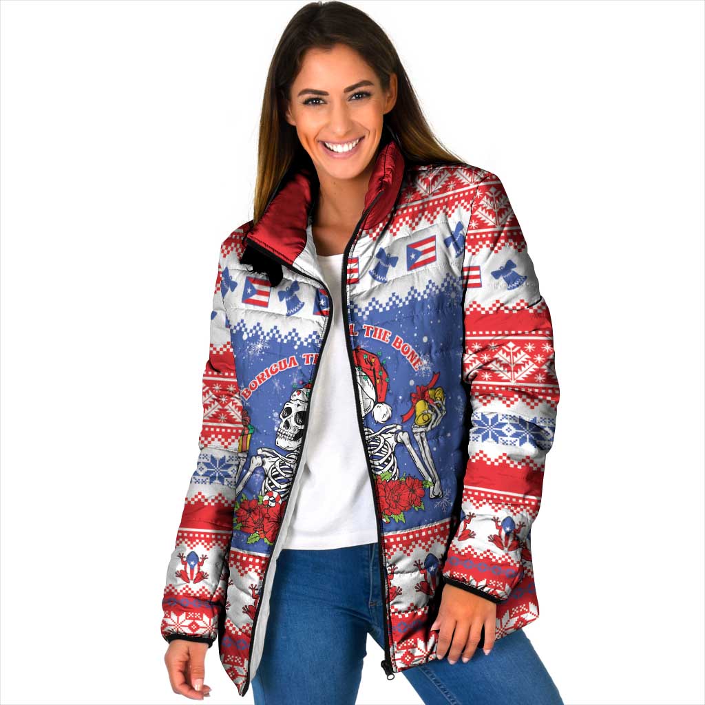 Puerto Rico Christmas Padded Jacket Boricua Till The Bone - Wonder Print Shop