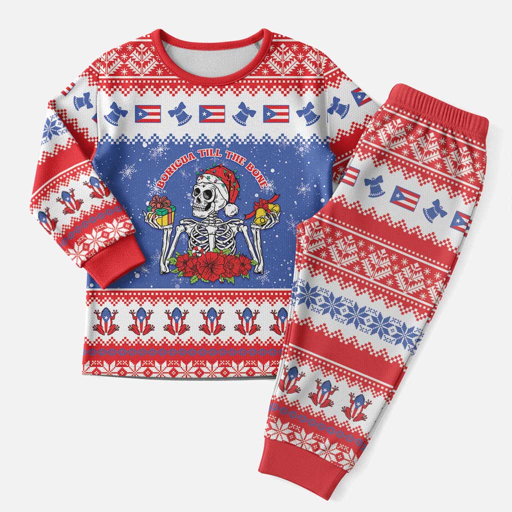 Puerto Rico Christmas Pajama Set Boricua Till The Bone - Wonder Print Shop