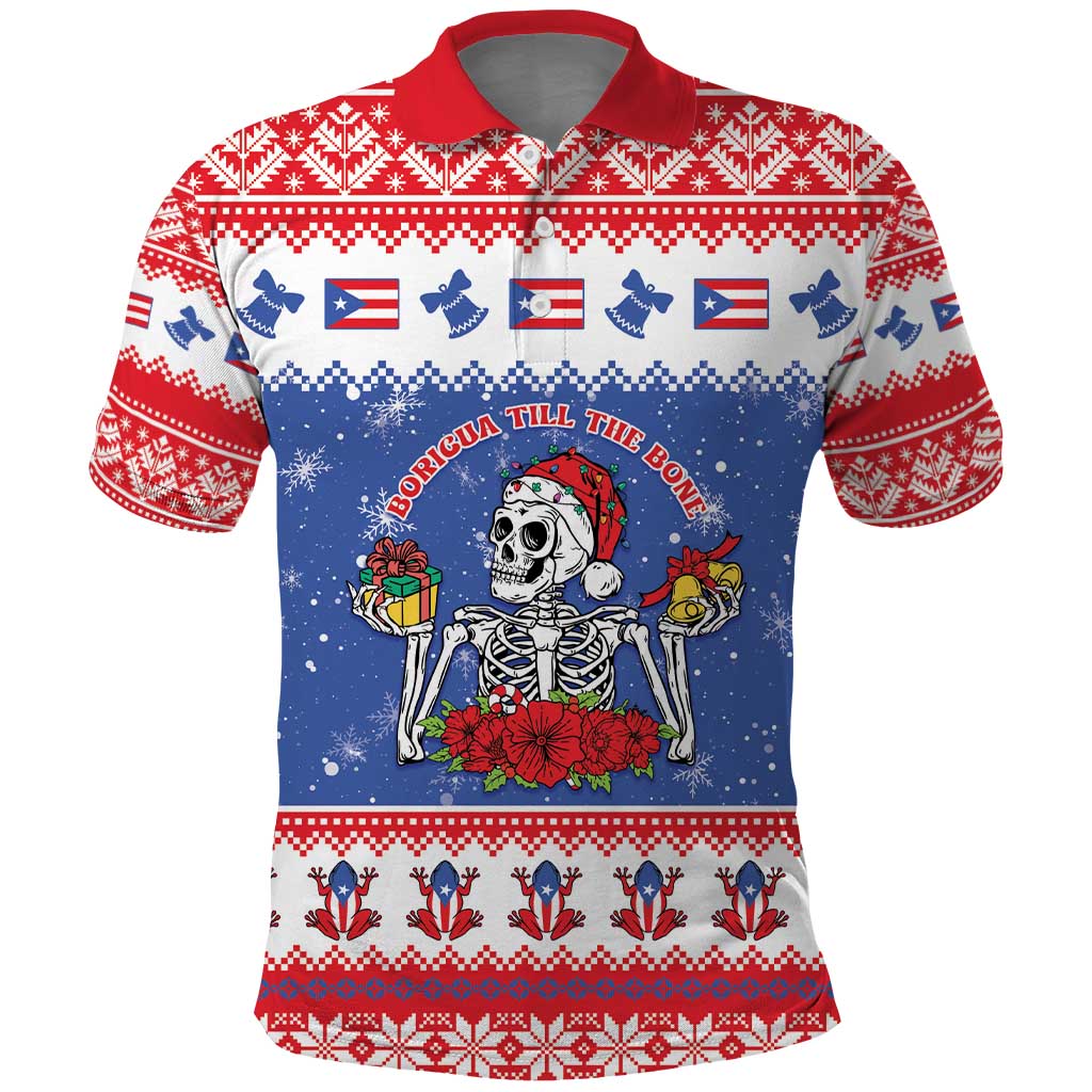 Puerto Rico Christmas Polo Shirt Boricua Till The Bone - Wonder Print Shop