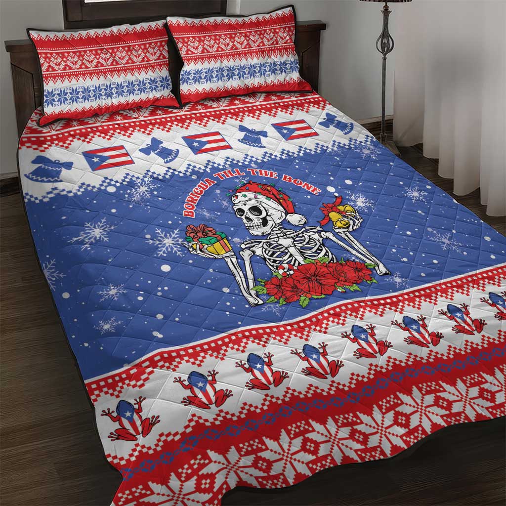 Puerto Rico Christmas Quilt Bed Set Boricua Till The Bone - Wonder Print Shop