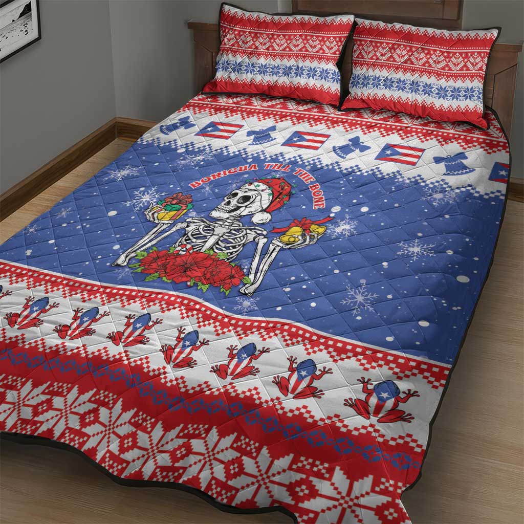 Puerto Rico Christmas Quilt Bed Set Boricua Till The Bone - Wonder Print Shop