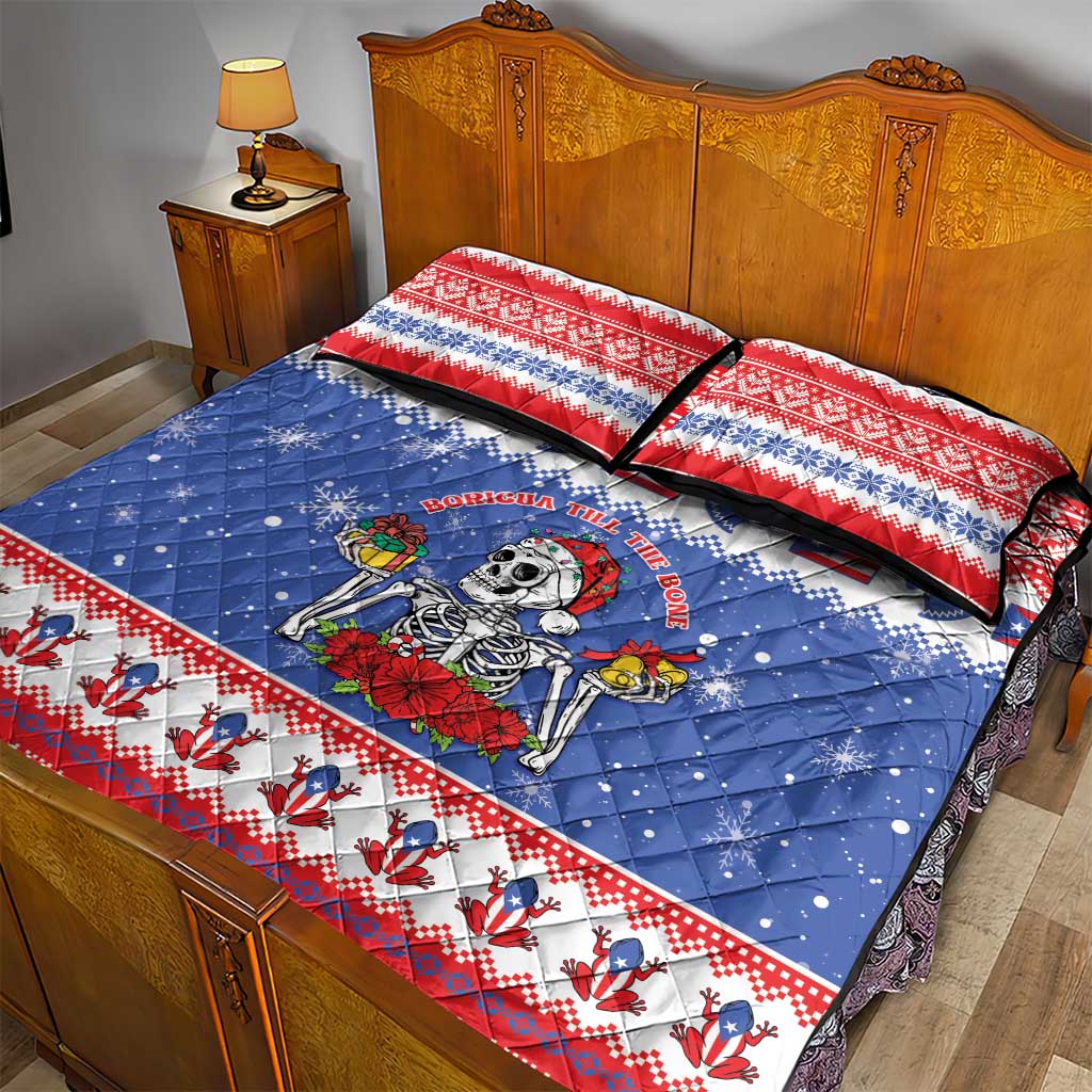 Puerto Rico Christmas Quilt Bed Set Boricua Till The Bone - Wonder Print Shop